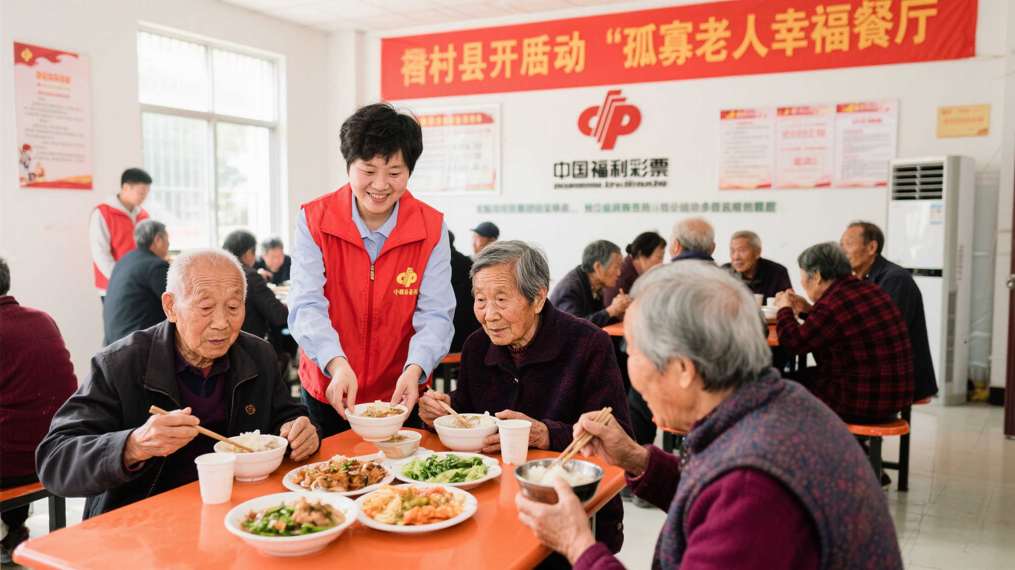 例如，在某地开展的一项“孤寡老人幸福餐厅