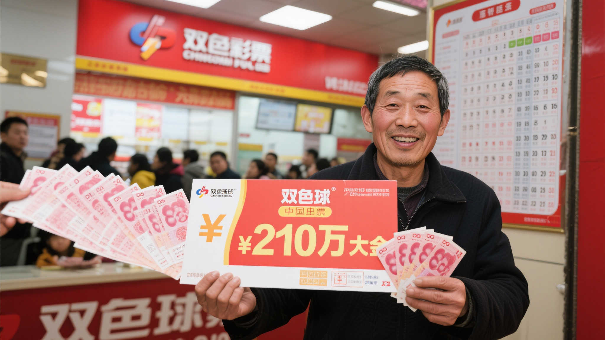 老彩民千元投注双色球揽获210万：曾多次喜中小奖