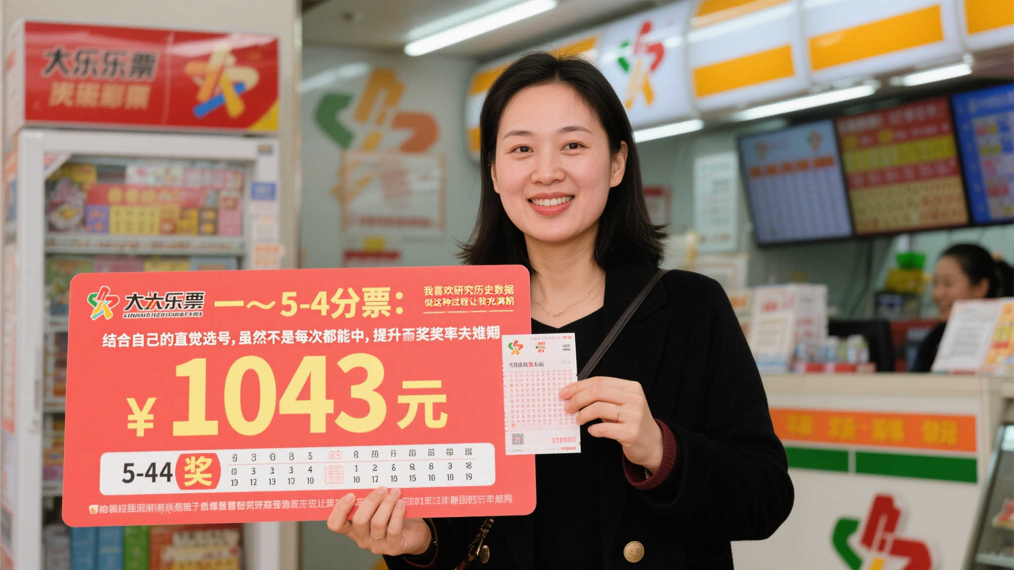 资深女彩民巧用5+4复式揽大乐透1043万 爱心捐款20万